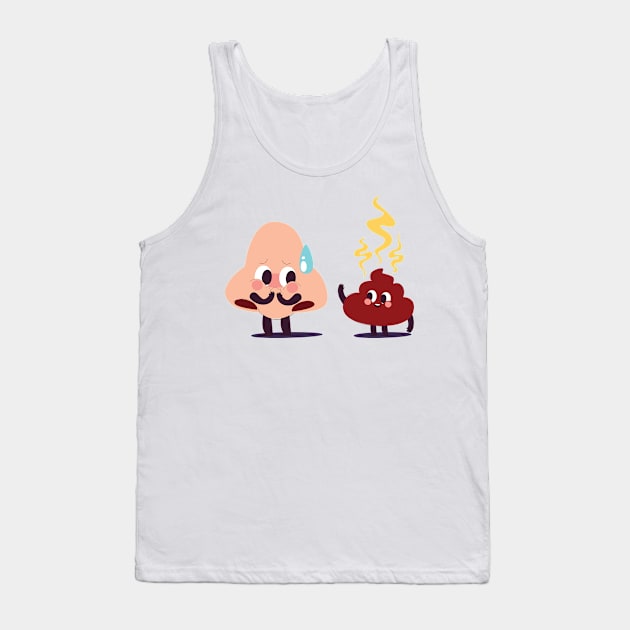 Five Senses - Smelling Poop Tank Top by VagZbock